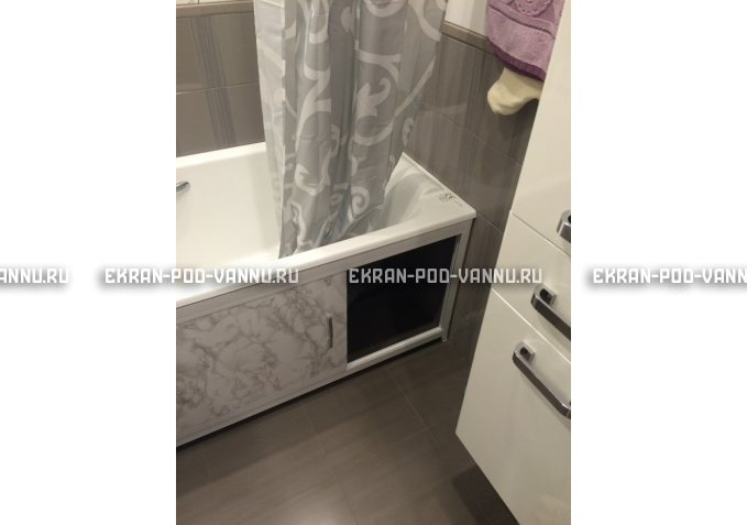 Раздвижной экран EUROPLEX Комфорт серый мрамор – купить по цене 6250 руб. в интернет-магазине в городе Кемерово картинка 4