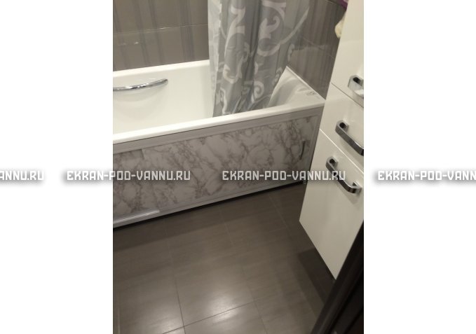 Раздвижной экран EUROPLEX Комфорт серый мрамор – купить по цене 6250 руб. в интернет-магазине в городе Кемерово картинка 3