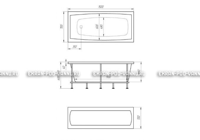 Акриловая ванна 1MarKa Melora 150x70 – купить по цене 12300 руб. в интернет-магазине в городе Кемерово картинка 4