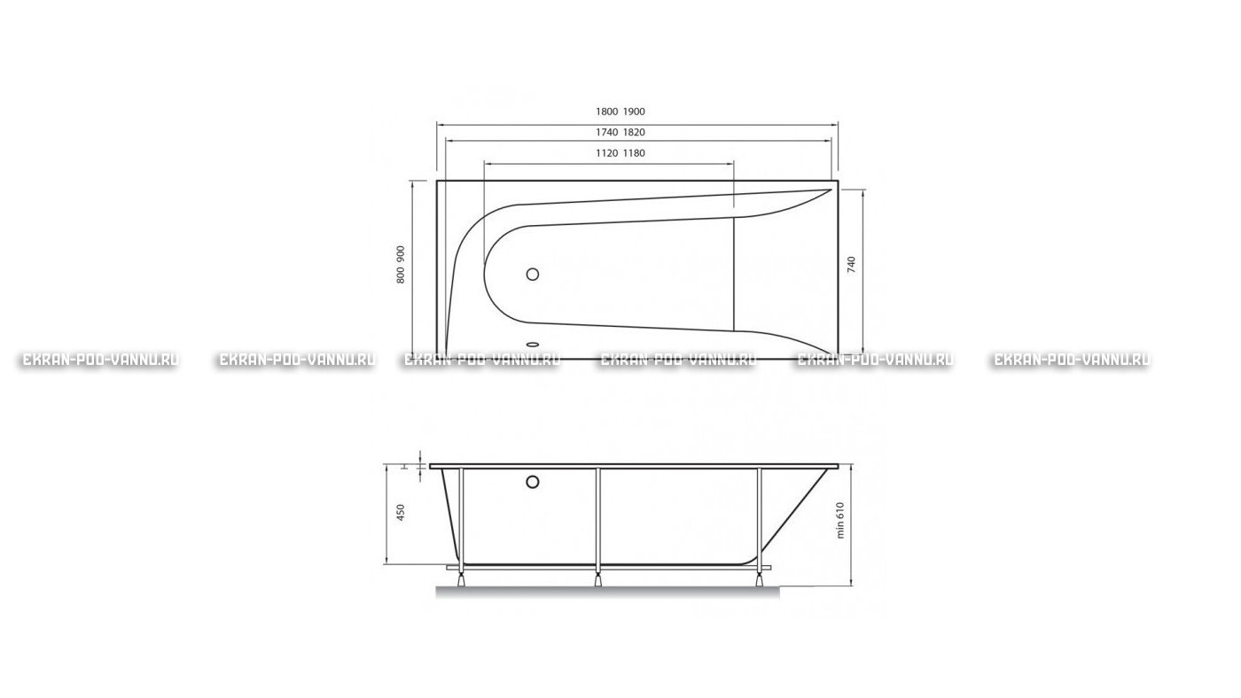 Акриловая ванна Vayer Boomerang 190x90 – купить по цене 53050 руб. в интернет-магазине в городе Кемерово картинка 15